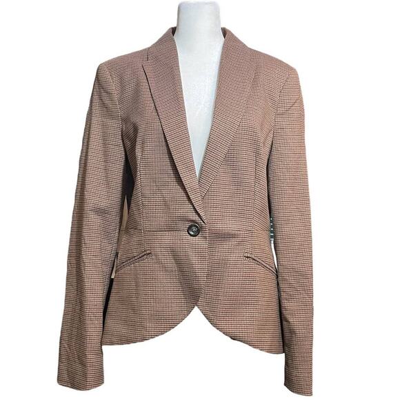 MNG Mango Blazer Women US 8 Houndstooth Tweed College‎ Career Office Academia - Picture 1 of 8